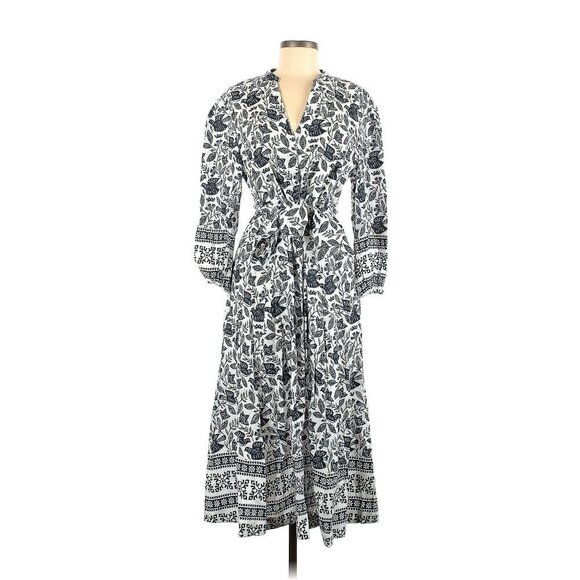 NWT Boden Addie in Ivory Meadow Flight Birds Linen Midi Shirt Dress US 6 / UK 10 - Picture 2 of 7